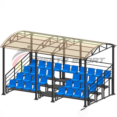 Купить Трибуна для зрителей 4 ряда на 34 места с навесом и перилами в Ряжске 